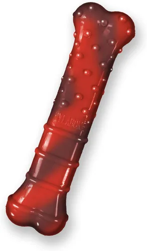 Vista 20 de Nylabone Juguete masticable original y texturizado para perros, juguetes duraderos y resistentes para masticadores agresivos, sabor a tocino