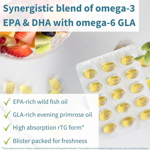 Vista 2 de Igennus Pharmepa rtg Omega 3 EPA DHA ácidos grasos 1000 mg, certificado IFOS, aceite de pescado silvestre de alta potencia con aceite de onagra GLA