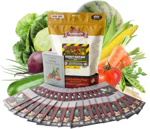 Vista 8 de Bug Out Bag Survival Garden - Semillas de verduras y hierbas - ~ 12,000 semillas - Colección de 19 variedades de semillas tradicionales para bóveda