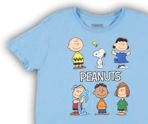 Vista 4 de Peanuts Camiseta de moda Snoopy para mujer, camiseta clásica de Snoopy para jóvenes, camiseta de manga corta lavada