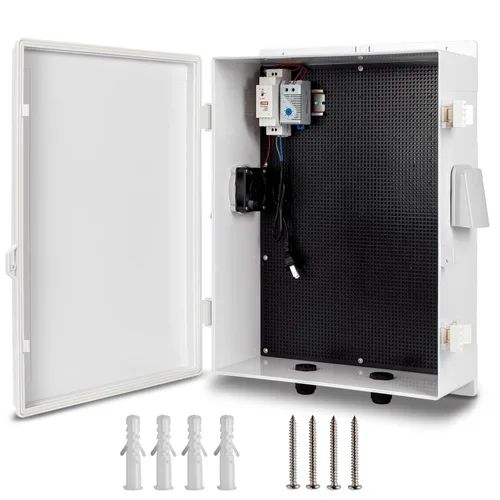 Vista 22 de Namunanee - Caja de conexiones eléctricas para exterior, recinto resistente al agua de ABS con panel de montaje interno y tapa con bisagras, 9.2" H