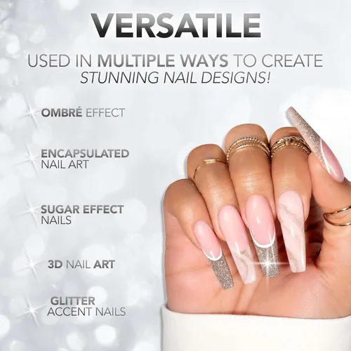 Vista 4 de Kiara Sky Polvo acrílico DiamondFX Reflective Glitter con efecto de polvo Sparkle Diamond 1 oz, A-peel-ing (rojo)