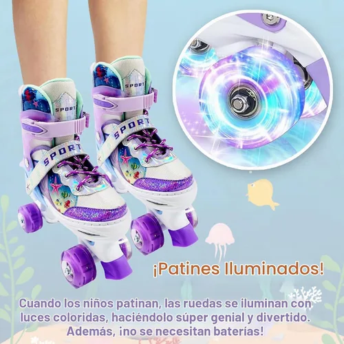 Vista 2 de Kids Roller Skates for Girls Boys Púrpura (Purple Ocean)