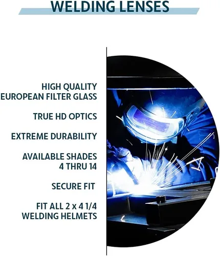 Vista 2 de Lentes de soldadura, 10 unidades, tamaño estándar, 2 x 4.25 (verde)