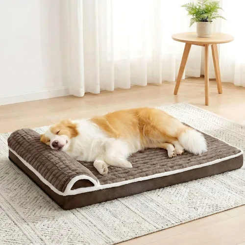 Vista 12 de Cama ortopédica para perros de tamaño mediano con almohada de 30 x 20 pulgadas, impermeable, suave, cómoda, de espuma para mascotas, con funda