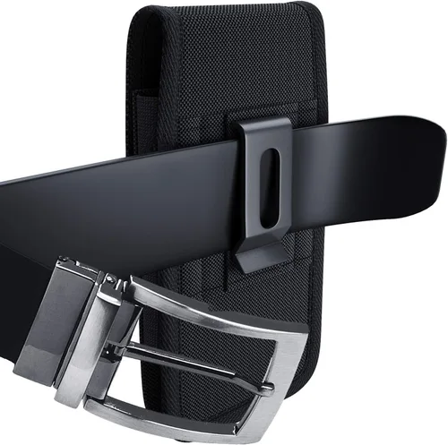 Vista 5 de PiTau Funda para Samsung Galaxy S25 S24 S23 S22 S21 S20 S10 S9 S8 A10e A01 Note 10 Funda para cinturón de teléfono celular con clip para cinturón