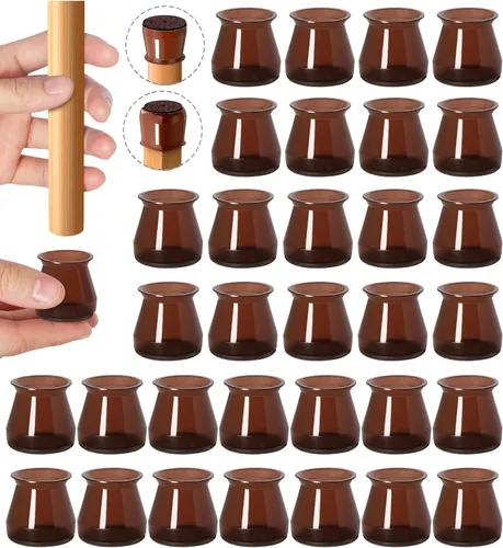 Vista 18 de 16 protectores de patas de silla para suelos de madera dura, almohadilla de fieltro de silicona para patas de muebles para proteger suelos