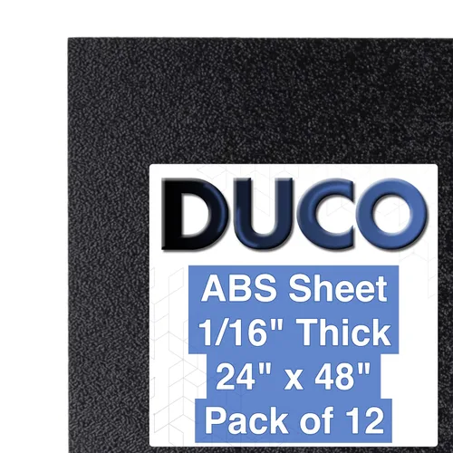 Vista 32 de Duco - Lámina de plástico ABS fabricada en Estados Unidos de 1/16 pulgadas de grosor, 6 x 12 pulgadas, 1 paquete de paneles termoplásticos negros