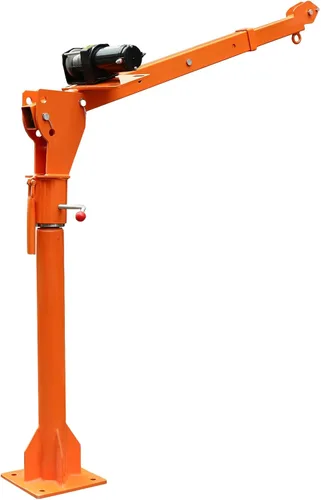 Vista 6 de 1100 libras plegable montada en camión grúa elevadora con 12 V 3500 libras cabrestante eléctrico grúas de horca de cama