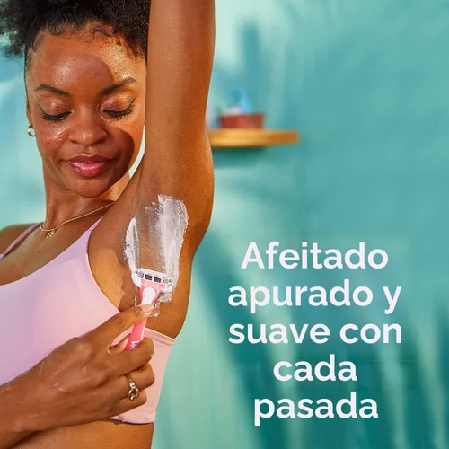 Vista 4 de Gillette Venus Maquinillas de afeitar desechables sensibles para mujeres con piel sensible, 6 unidades, ofrece un afeitado cercano con comodidad