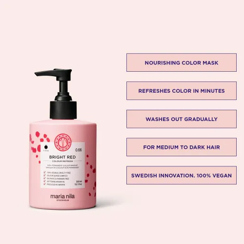 Vista 2 de Maria Nila, Color Refresh Bright Red, Red Hair Mask, Semi-Permanent Pigments, 100% Vegan & Sulfate/Paraben free