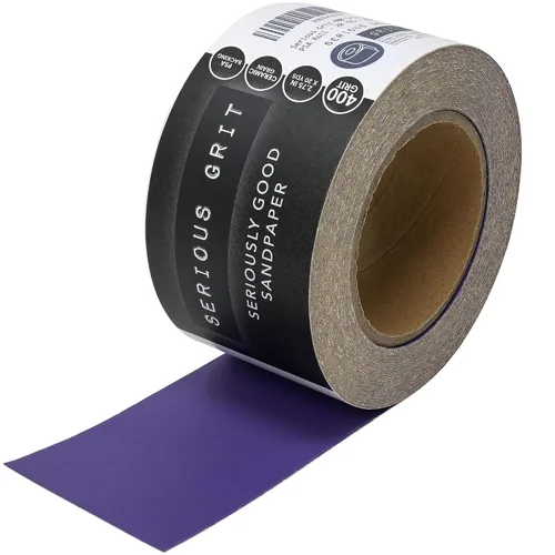 Vista 11 de Serious Grit Rollo de papel de lija PSA de grano de cerámica de grano 40, rollo de lijado adhesivo resistente para tablero largo, papel de lija