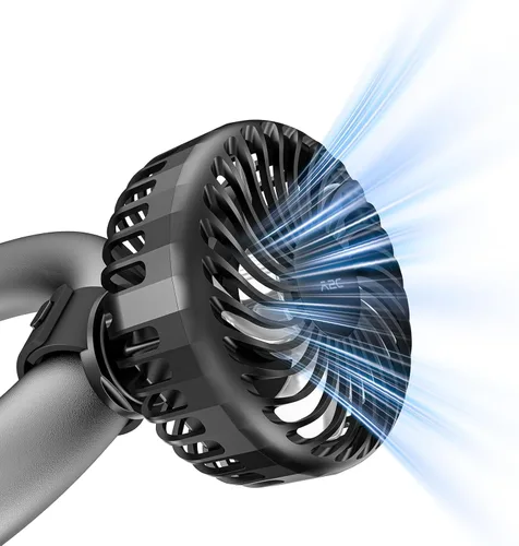 Vista 8 de A2C Ventilador de gimnasio recargable para bicicleta Peloton y bicicleta estática - Ventilador portátil de 4000 mAh con correa ajustable, 3