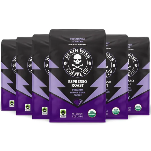 Vista 13 de Death Wish Coffee, Café en grano entero de tueste medio (10 onzas, paquete de 6)