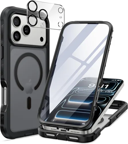 Vista 16 de seacosmo Funda para iPhone Air, Parachoques de Cuerpo Completo con Pantalla de Vidrio Templado 9H Integrada y Protector de Lente de Cámara