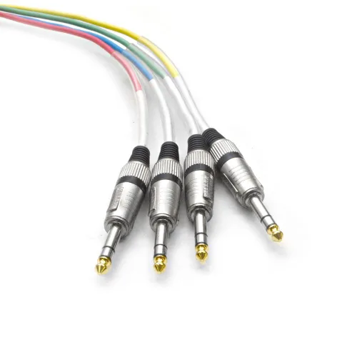 Vista 2 de Cable Serpiente TRS de 4 Canales de 1/4" - 5 Pies de Largo - Extremos Reparables - Serpiente de Efectos de Audio Profesional para Presentaciones