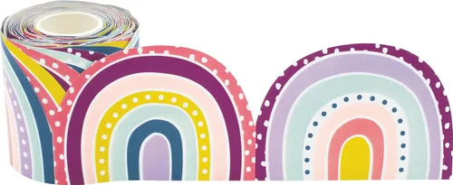 Vista 7 de Teacher Created Resources Oh Happy Day - Borde enrollado troquelado troquelado (TCR9110) y borde enrollado de arcoíris