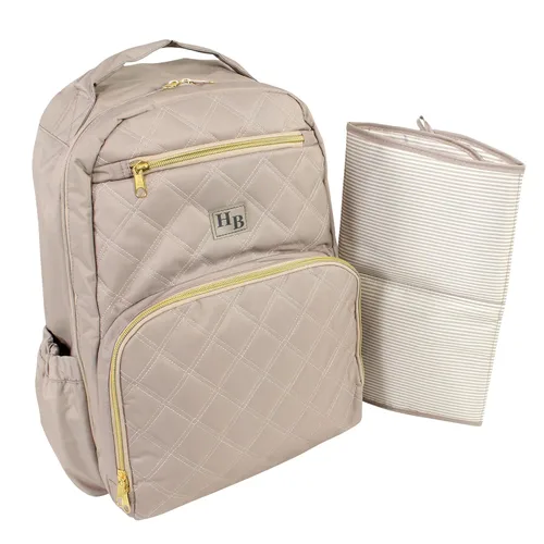 Vista 6 de Hudson Baby Mochila unisex para pañales y cambiador, color beige, talla única