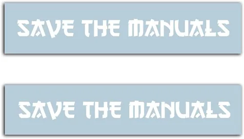 Save The Manuals - Calcomanías adhesivas (2) paquete de 8 pulgadas para parachoques de ventana de vinilo para laptop JDM KDM