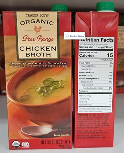 Vista 2 de Trader Joe's Organic Free Ranges - Caldo de pollo (32 fl oz, 32.0 fl oz, dos cajas)