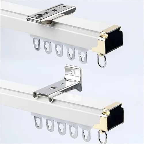 Vista 9 de Heavy Duty Ceiling Curtains Track Aluminum Curtain Rail Silent Curtain Rod Sliding Rail Pole System Wall Mount Room Divider for Windows, RV, Camper