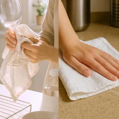 Vista 7 de Toallas de saco de harina Toalla de té para manualidades, plato de cocina, toalla de algodón en blanco para bordado, funda de lino para hornear