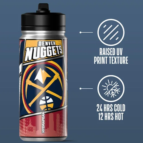 Vista 107 de Hydrapeak x NBA Los Angeles Lakers Botella de agua de 591 ml de acero inoxidable, botella deportiva con doble pared aislada con licencia