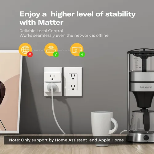 Vista 3 de THIRDREALITY - Enchufe inteligente M3, paquete de 4 unidades, Matter sobre Wi-Fi, 15 A/1800 W máx., certificado ETL, diseño compacto, funciona