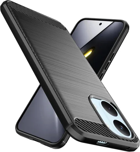 Designed for Xiaomi Poco X8 Pro Max Case,Flexible TPU [Brushed Texture] [Anti-Slip] Shockproof Military Protection Bumper Phone Case,Slim Case Cover
