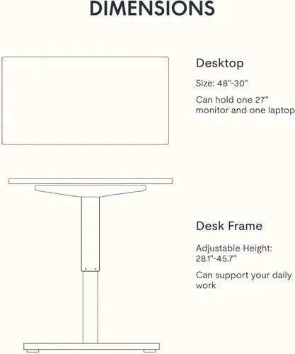 Vista 7 de FLEXISPOT EN1 - Escritorio eléctrico de altura ajustable de una pieza de 48 x 30 pulgadas para oficina en casa