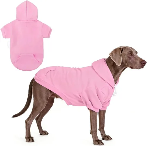 Vista 8 de KOOLTAIL Sudadera básica con capucha para perro, suave y cálida, con agujero para correa y con bolsillo, abrigo de invierno para perros, ropa