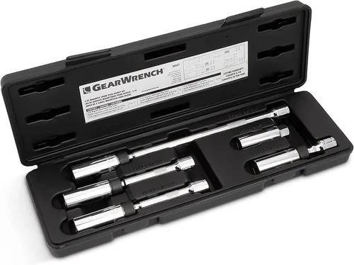 Vista 9 de GEARWRENCH Juego de 5 piezas de llave de bujía magnética giratoria de 3/8" de 6 puntos, 80601, Negro