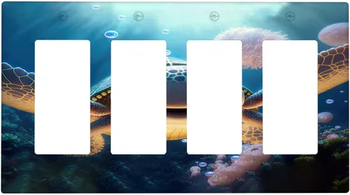 Vista 43 de Baby Turtle - Cubierta decorativa de pared para interruptor de luz de palanca de 1 banda, lindas tortugas subacuáticas, placa frontal eléctrica