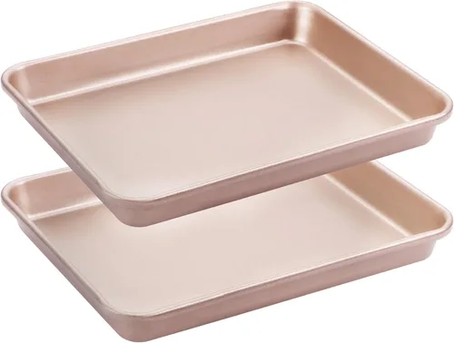 Vista 9 de HONGBAKE 2 piezas de bandeja plana grande para galletas sin bordes, bandeja para hornear aislada antiadherente, bandejas de horno comercial