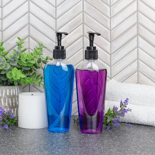 Vista 2 de Cornucopia Brands Botellas de loción de plástico transparente de 8 onzas con dispensadores de bomba (paquete de 8) recipientes vacíos para loción