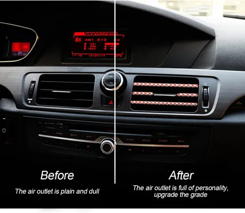 Vista 6 de 8sanlione 20 tiras de decoración de aire acondicionado de automóvil, tira de ajuste de salida de aire flexible, accesorios interiores de automóvil