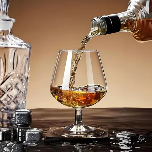 Vista 9 de Juego de 4 Vasos de Whisky, Vaso de Bourbon, Vasos Old Fashioned, Copa de Vino de Tallo Corto de 11.5 Oz para Licores, Vodka, Whisky Escocés, Coñac