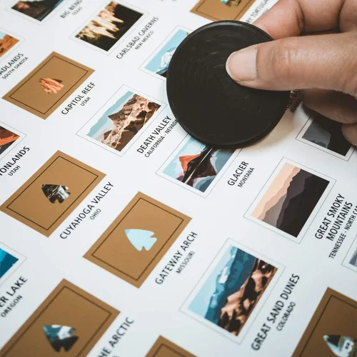 Vista 3 de Mappinners Impresión de viaje para raspar los parques nacionales 16x20, pasillo