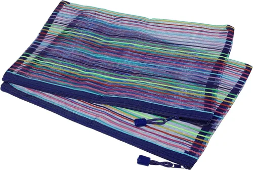 Vista 12 de MECCANIXITY Bolsas de malla con cremallera, estuche colorido A4 para lápices de documentos, organizador de almacenamiento para suministros de Negro