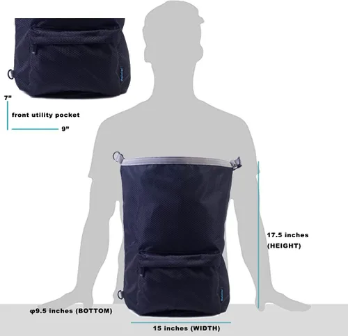 Vista 2 de halinfer Contenedor de viaje de comida para perros, bolsa de viaje de comida para perros, 42 tazas 10L con bolsillo frontal de almacenamiento