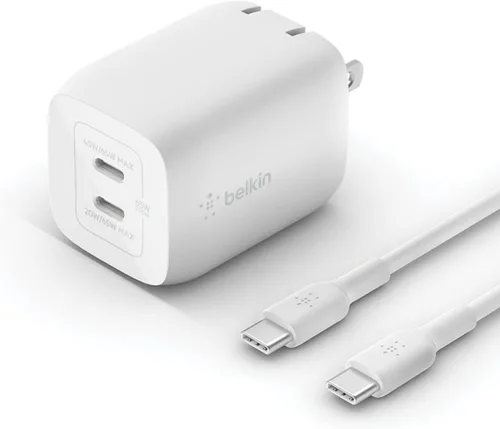 Vista 9 de Belkin Bloque de carga dual USB C de 60 W (paquete de 2) con carga súper rápida PPS - Samsung Galaxy S25, Apple iPhone 17, Air, Pro, Pro Max, iPad