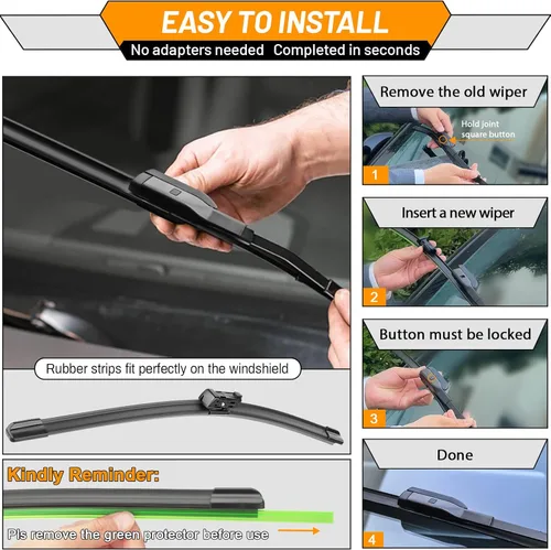 Vista 7 de AUTOBOO Repuesto de limpiaparabrisas de 26" + 19" para Tesla Model 3 2017 2018 2019 2020 2021 2022 2023 2024 2025 Model Y 2020 2021 2022 2023-2025