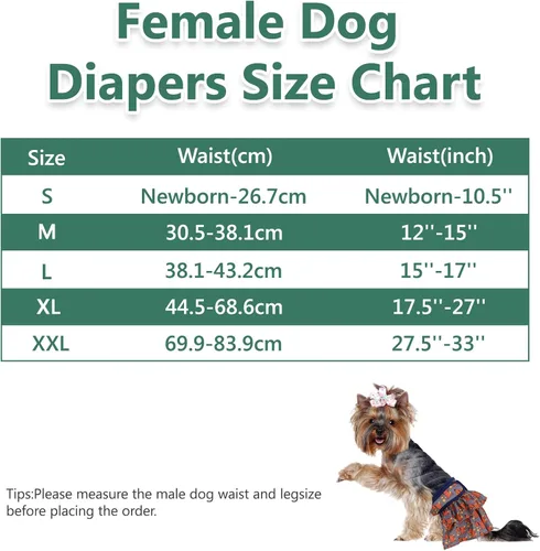 Vista 2 de Pañales lavables y reutilizables para perras, paquete de 3 pañales altamente absorbentes para perros en celo, pañales para perritos hembras, talla M