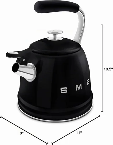 Vista 9 de Smeg Tetera silbante Retro para estufa – 2.4L (Negro)