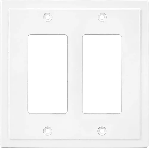 Vista 39 de Henne Bery Placa decorativa de pared con borde moderno, tapa de tomacorriente para cubrir enchufe, aleación de zinc maciza duradera