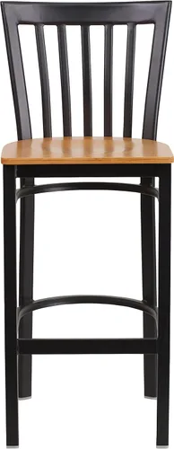 Vista 35 de Flash Furniture HERCULES Series Black School House Back Metal Restaurant Barstool - Asiento de vinilo negro