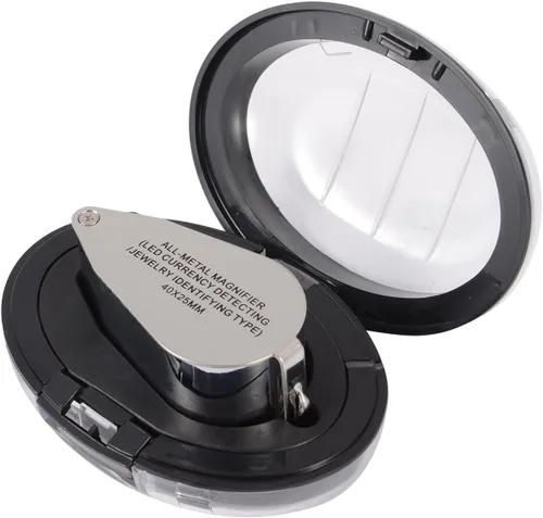 Vista 7 de Lupa plegable con luz LED y de metal, de la marca XYK, Plateado