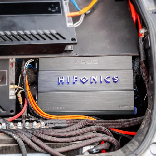 Vista 7 de Hifonics Zeus ZXX Amplificador de Audio para Coche Monobloque Clase D de 1200 Vatios Máx con Botón de Graves y Control Remoto, Crossovers Variables