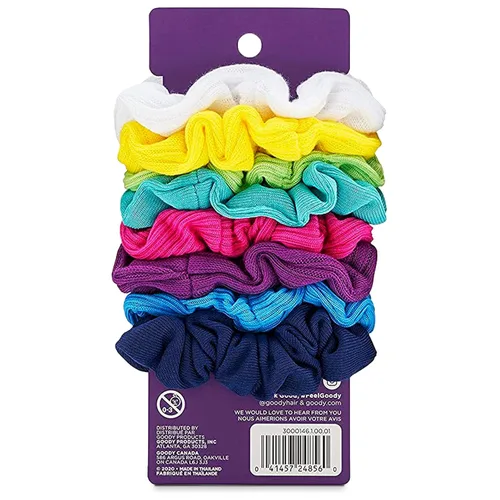 Vista 3 de Goody Ouchless - Coleteros de jersey – 8 unidades, varios tonos de arcoíris neón, sin daños, sin abolladuras y de sujeción segura, accesorios suaves