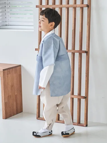 Vista 9 de OSBH001 - Disfraz tradicional de Hanbok coreano para bebé, 100 días de 1 a 8 años, para primer cumpleaños